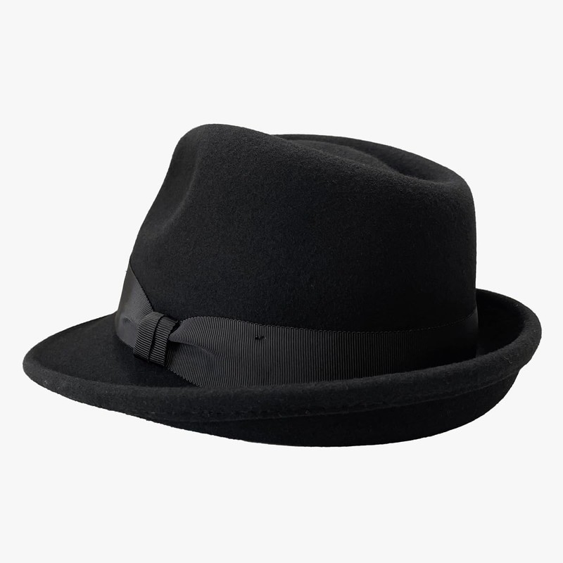 Basicuench Premium Charm Fedra Felt Hat, 100% Wool, Folded Hat,