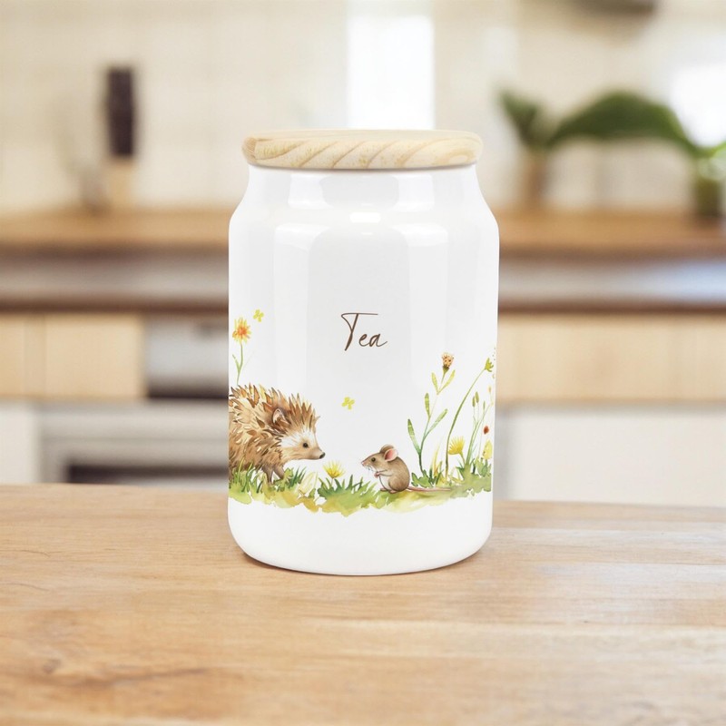 Purely Home Hedgehog & Mouse Ceramic Decaf Tea Storage Canister