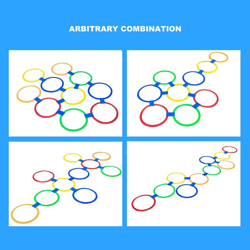 10PCS Kids Exercise Hoops Jumping Hopscotch Game Rings for Sensory