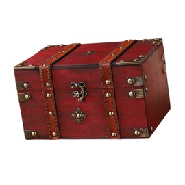 Frediuo Jewelry Storage Box Treasure Box Keepsake Box Trinket Case for Necklaces Bracelets Rings Home Party Decoration Birthday Gift, Red