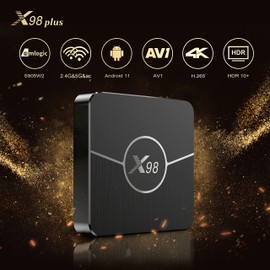 Xilibod Android 11 TV Box 2GB RAM 16GB ROM S905W2 Quad Core CPU Mali-G31 MP2 GPU H.265 Decoding 2.4G/5G WiFi 100M DLAN Smart TV Box - Model No.: X98plus 2GB 16GB