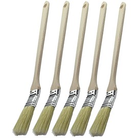AERZETIX - C49999 - Set of 5 - Natural Bristle Brush Flat Radiator Brush Angled for Radiator Corner - 325 x 25 mm - for Painted Glue Paint - Wooden Handle - Painting Tool Paint Decoration Renovation