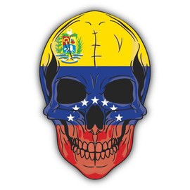 Skull Flag Venezuela Sticker Decal Design 4'' X 5''