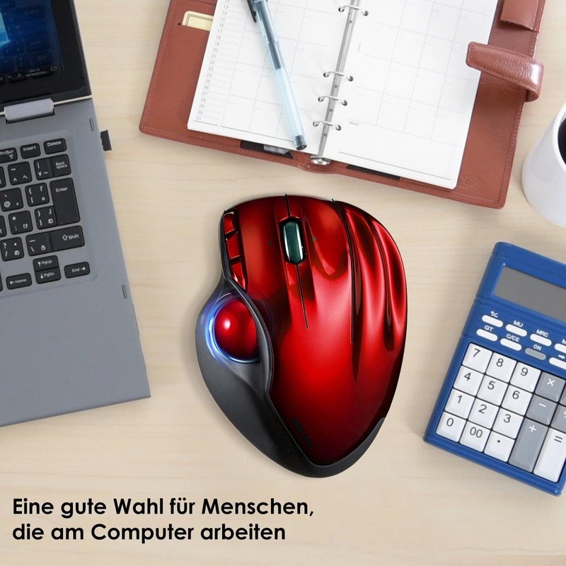 SANWA Wired Ergonomic Trackball Mouse, Programmable Roller Ball Mice, Tilt
