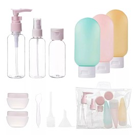 SANBREVE Contenedores De Viaje, Botella Viaje De Silicona 11 Piezas