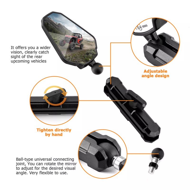 CB Motorcycle Rearview Mirror Set 10mm 8mm Mount For KTM