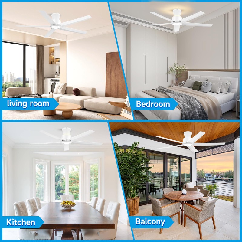 ocioc 52 Inch Ceiling Fans with Lights, Large Air Volume