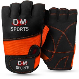 DXM SPORTS Workout Gloves for Women - Gym Weight Lifting Gloves with Wrist Support - Breathable, Anti-Slip Bike Glove for Exercise, Fitness, Cycling, Training Outdoor Sports (Orange, Medium)