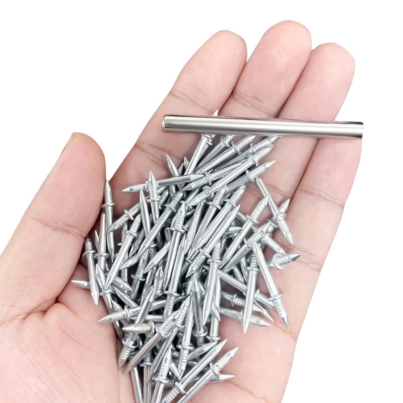 200pcs Wood Double Head Skirting Thread Seamless Nail, Double-Headed Nails