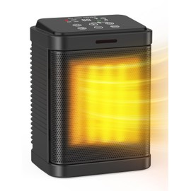 Space Heaters for Indoor Use, Portable Electric Heater with Digital Thermostat, 1-24H Timer, ECO Mode, ETL Listed, Small Space Ceramic Heater Safety Heating with Child Lock for Home Office