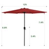 MEWAY 12ft Patio Umbrella Market Table Umbrella with Crank and