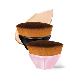 Jaimela Foundation Brush [Pack of 2], Makeup Brush, Flat Cosmetic Brush, for Blending and Face Makeup (Black)