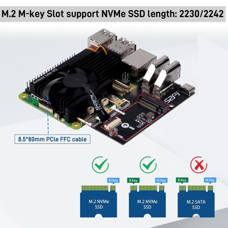 GeeekPi Micro HDMI to HDMI Multifunctional Adapter with PCIe 3.0x1