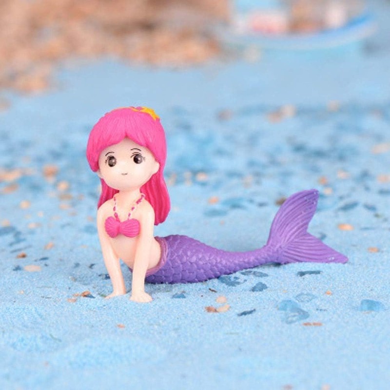 Zcccc Pink Mermaid Figurine Aquarium Ornament, Plastic Fish Tank Decor,
