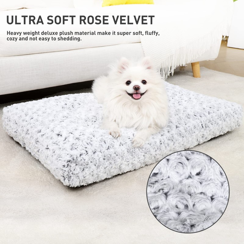 KSIIA Washable Dog Bed Deluxe Plush Dog Crate Beds Comfy