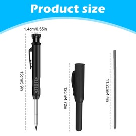 AKSIQIOL 3-Piece Tracer Pencil Set, Carpenter & Builder Pencils with Built-In Sharpener, Automatic Woodworking Pencils for Architects, Designers & Builders