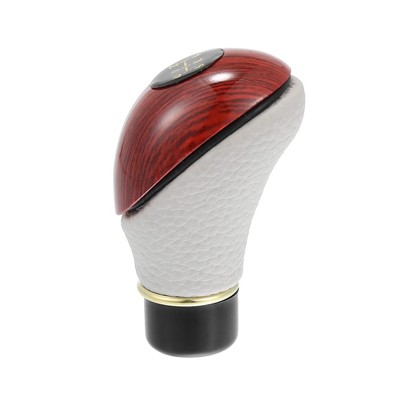 sourcingmap Brown Gray Wooden Gear Shift Lever Knob for Auto