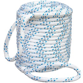 Double Braid Polyester Arborist Bull Rope | Made in USA | Rigging Hoisting Line | High Strength Tree Rope | 1/2 inch x 100 feet, 2 Eye splices