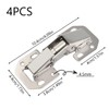 Pack of 4 Screw-On Hinges, Opening Angle Furniture Hinges, Door