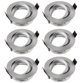 Sebson recessed spotlight, swivel, silver (LED/halogen)
