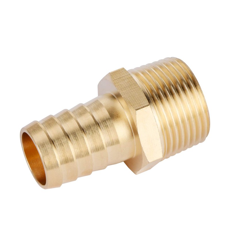 U.S. Solid Brass Hose Fitting, Adapter, 3/4" Barb x 3/4"