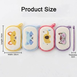 4Pcs Bath Sponge, Cartoon Bath Loofah Sponge Absorbent Shower Sponges Soft for Women