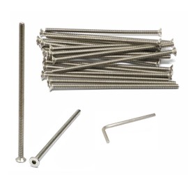 iexcell 25 Pcs M4 x 100mm Thread Pitch 0.7 mm Stainless Steel 304 Hex Socket Flat Head Cap Screws Bolts Kit