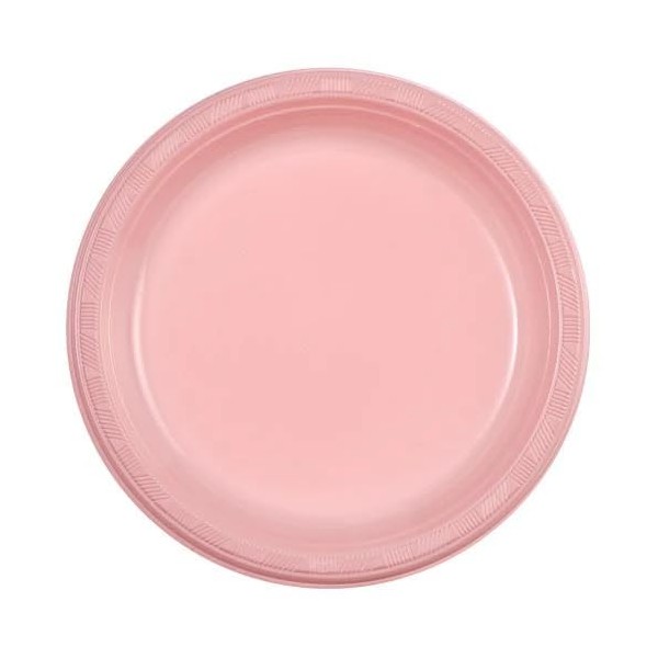 EcoQuality 10 inch Pink Round Dinner Plastic Plates – Disposable