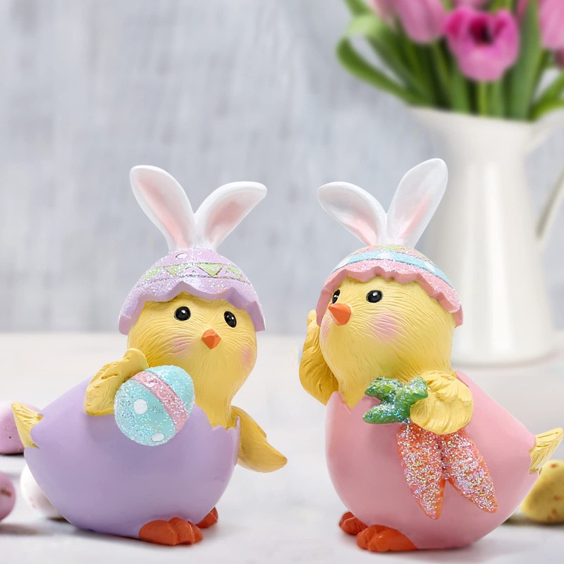 Hodao 2 PCS Easter Chick Decorations Spring Easter Chicken Decors