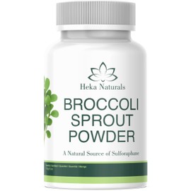 Heka Naturals Organic Broccoli Sprout Powder - 100% Pure Superfood from Germinated Seeds - Sulforaphane Rich, Vegan, GMO Free, No Additives - 150 g