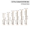 sourcing map 12pcs Cobalt Drill Bit Set 12 Sizes 1/9"-1/4"