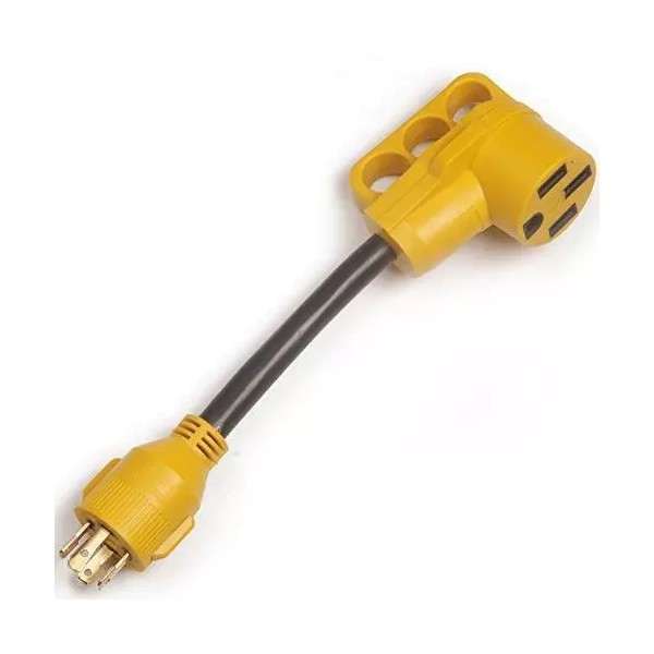 CAMPELIFY RV Generator Power Adapter-30Amp Male 4 Prong Plug to