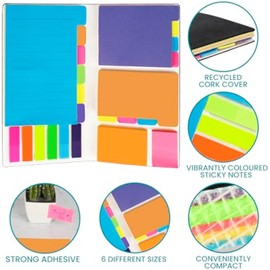 Sticky Notes Set, 440 Sheets Self-Stick Note Pads Book, Bright Colors, Super Sticking Power, School Supplie, Office Supplies, Notebook Memo, Assorted Size Small & Large (01, One Size)