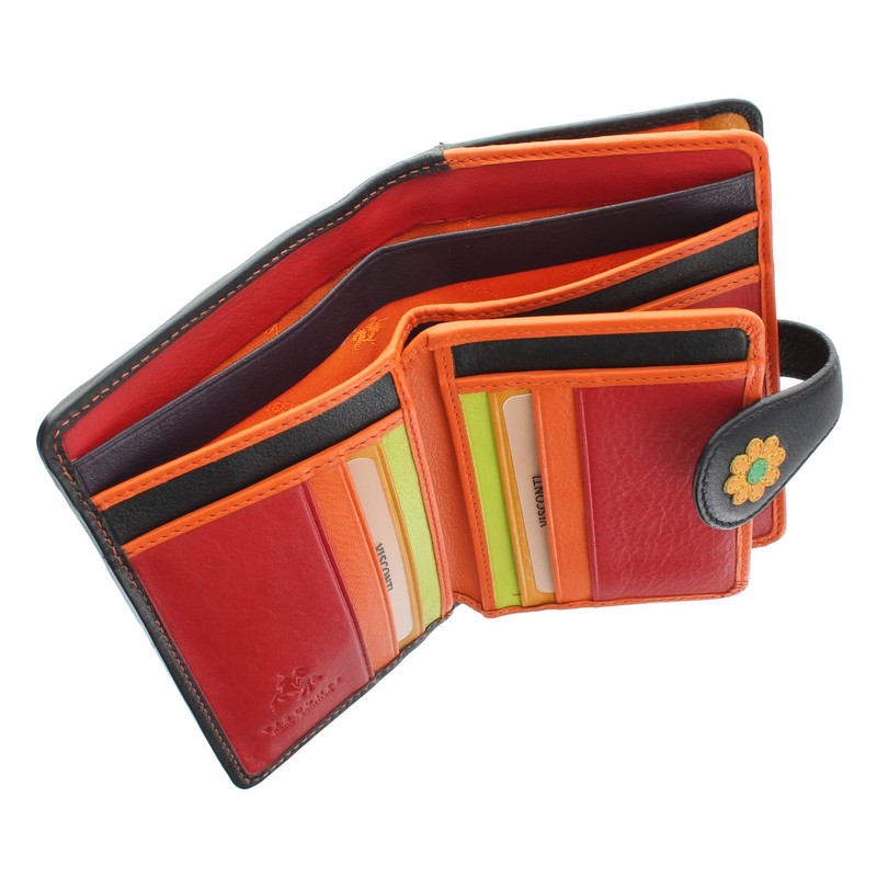 VISCONTI Daisy Collection Spanish Ladies Leather Purse with Tab Closure