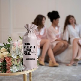 Pairs Well With Lesson Plans Mr and Mrs Wedding Gift Engagement Gift Bag For Couples bride/him/her Newly Engaged Gift Wine Tote Bridal Shower Gift