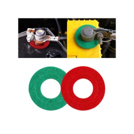 Zipelo Car Battery Terminal Washers, 2PCS Fiber Vehicle Batteryterminal Gasket Protector, Automotive Top Side Terminal Protection Washers Accessories, Universal for SUV, Sedan, Truck(Red/Green)