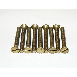 Unbranded/Generic #10/32 x 1 1/2" SLOTTED FLAT HEAD SOLID BRASS MACHINE SCREWS - LOT OF 50 Pcs.