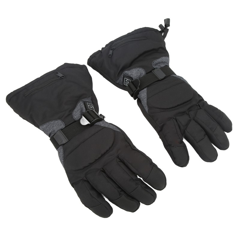 One Pair Heated Gloves Unisex Black XL 3 Gears Temperature