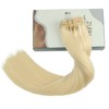 Aison Blonde Clip in Hair Extensions Real Human Hair Platinum