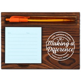 School Board Member Making a Difference Thoughtful Gift for Education Leaders and Administrators, Durable and Stylish Desk Organizer, Work Desk Retro Note Pad Holder SDZ328