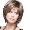 Pelucas de Pelo Rubio Corto con Flequillo Peluca de Pelo