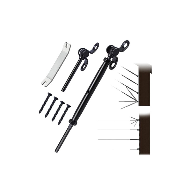 Muzata 10 Pairs 1/8" Black Cable Railing Hardware Kit Swage