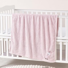 CREVENT 30''X40'' Cute Cozy Fluffy Warm Baby Blanket for Girls Infants Toddlers' Bedding Crib Cot Stroller, Baby Shower Birthday Newborn's Gift Pink- Baby Giraffe