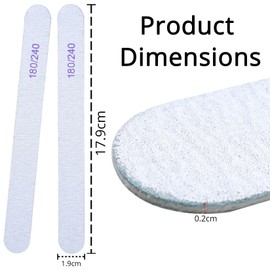 Nail Files, Washable Professional Nail Files 180/240 Grit Nails File Double Sided Nails File for Natural and Acrylic Fingernail Buffer Block Manicure Tools Pet Grooming Tools - 6Pcs