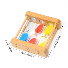 Honbay 1PCS 1-3-5 Minute Sand Hourglass Timer Wood Frame Mini Sand Clock Timer Small Table Decoration for Home Kitchen Office or Classroom Game