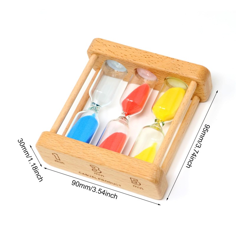 Honbay 1PCS 1-3-5 Minute Sand Hourglass Timer Wood Frame Mini