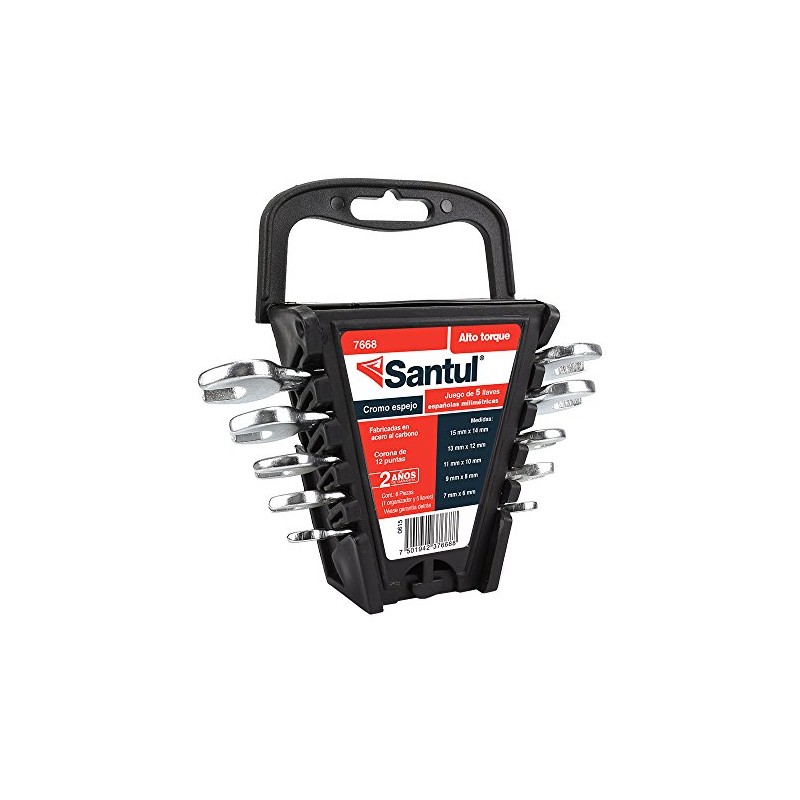 SANTUL, Juego de 9 llaves españolas, Templadas para Mayor Resistencia,