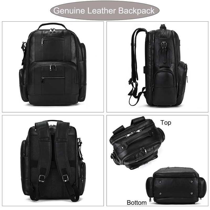 LUUFAN Genuine Leather Backpack Shoulder Bag for Men Women Casual