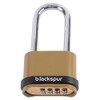 1x Brass Long Shackle 4-Digit Zinc Alloy Combination Padlock -