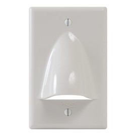 ICC Cable Pass-Through Wall Plate (1 Pack), Single Gang, ABS Plastic, Low Voltage Cable Entry for HDMI, Ethernet, AV, and Speaker Wires, White